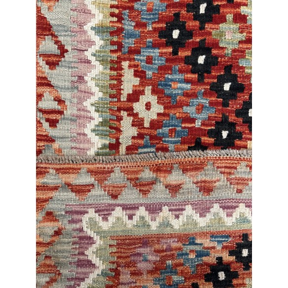 tappeto in lana kilim afgano 198x82 cm
