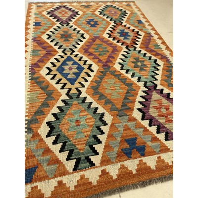 tappeto in lana kilim afgano 153x100 cm