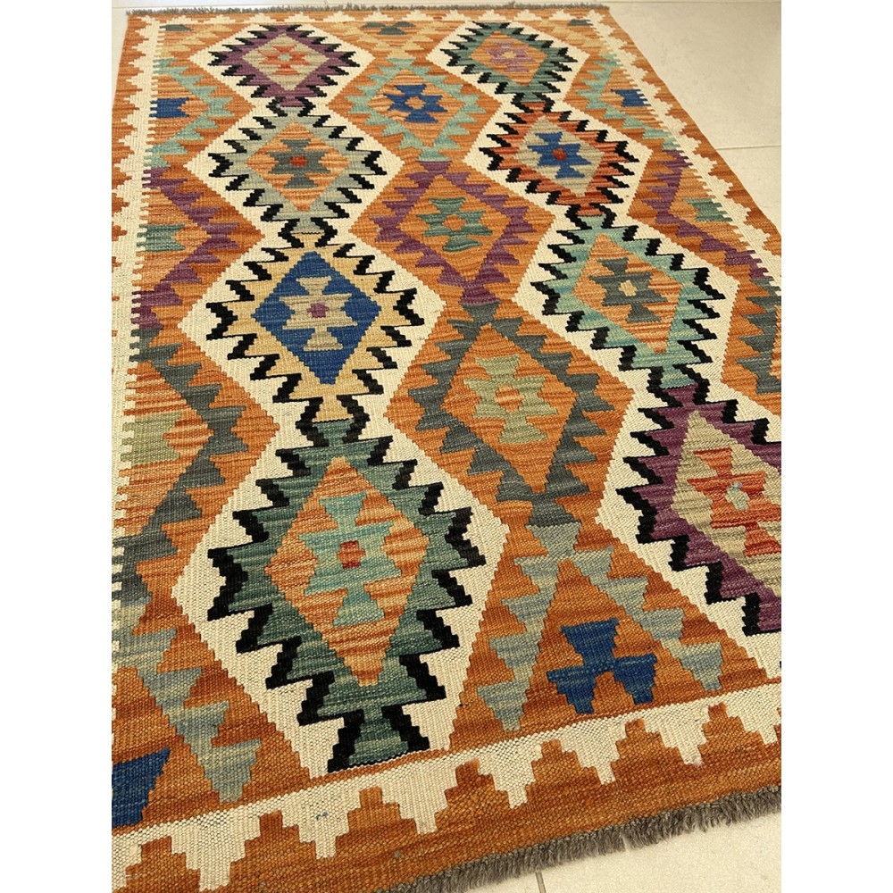 tappeto in lana kilim afgano 153x100 cm