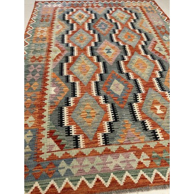 tappeto in lana kilim afgano 208x151 cm