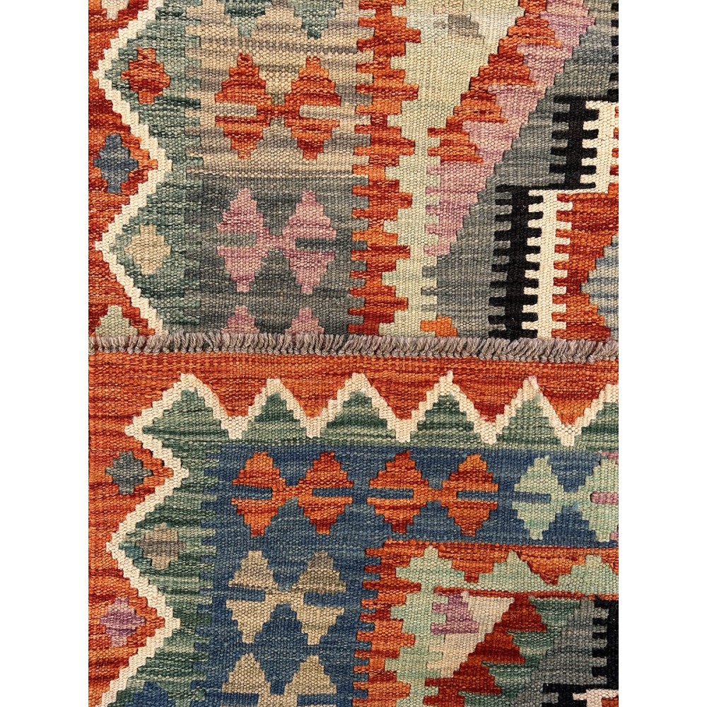 tappeto in lana kilim afgano 208x151 cm