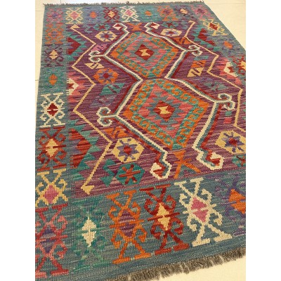 tappeto in lana kilim afgano 140x100 cm