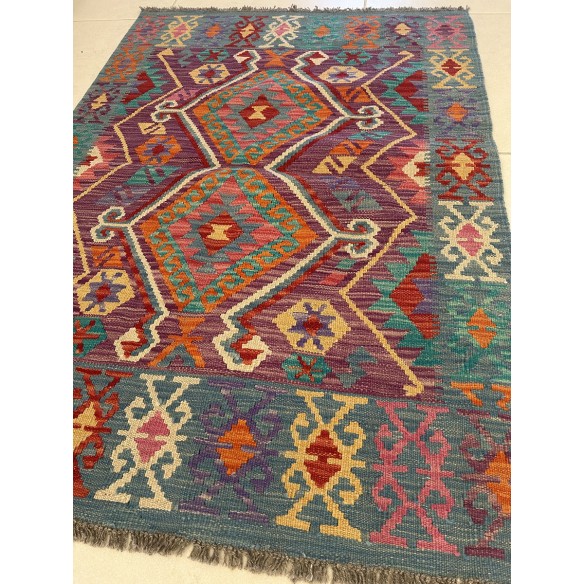 tappeto in lana kilim afgano 140x100 cm