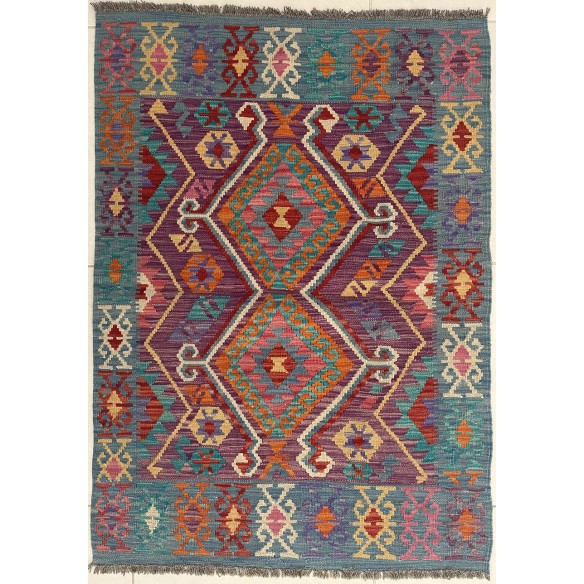 tappeto in lana kilim afgano 140x100 cm