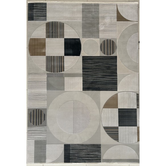 Tappeto moderno geometrico grigio Olimpos 230x160 cm