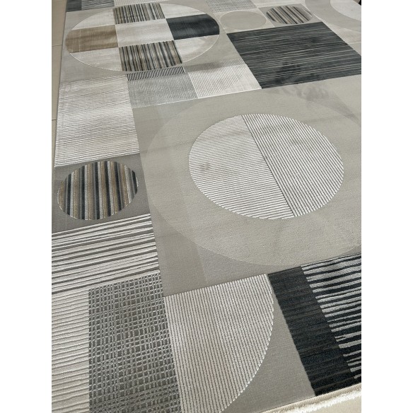Tappeto moderno geometrico grigio Olimpos 230x160 cm