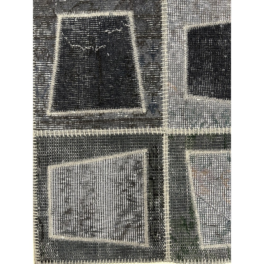 tappeto moderno patchwork grigio e nero 90x150 cm