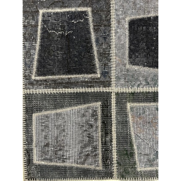 tappeto moderno patchwork grigio e nero 90x150 cm