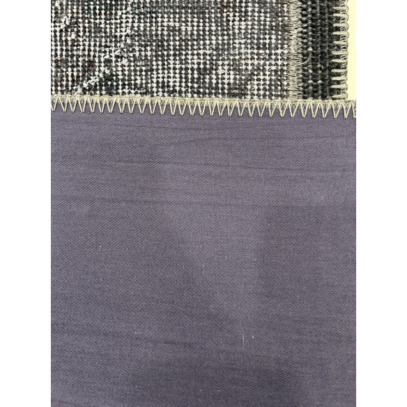 tappeto moderno patchwork grigio e nero 90x150 cm