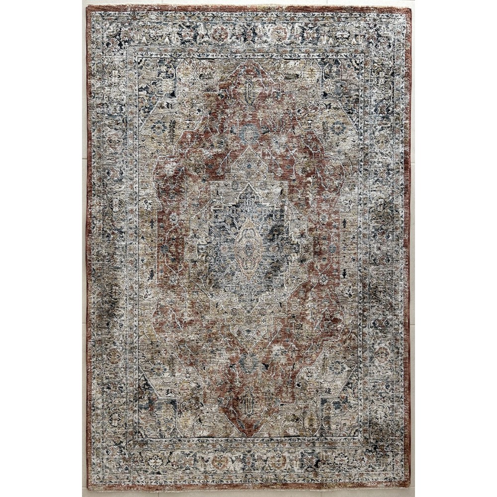 Tappeto moderno rosso disegno geometrico york