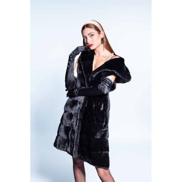 Gilè di Pelliccia di visone colore nero