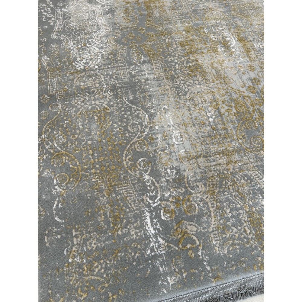 Tappeto moderno colore grigio e oro dior