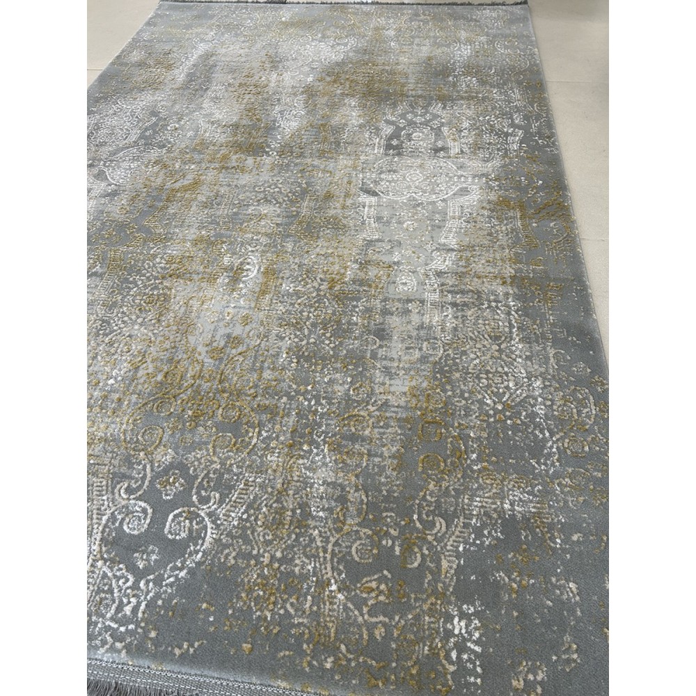 Tappeto moderno colore grigio e oro dior