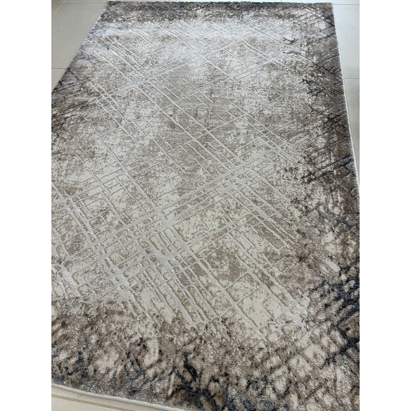 Tappeto moderno hera colore beige e tortora misura 150x80 cm