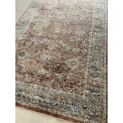 Tappeto moderno contemporaneo colore ruggine e blu misura 180x120 cm