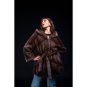 Pelliccia in Visone Damy Baff con Cappuccio e Cintura – Modello 2002/C