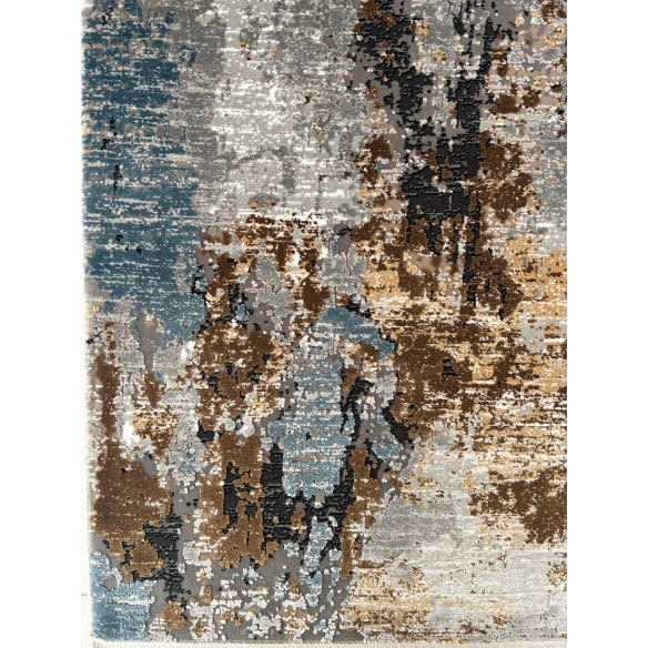 Tappeto Moderno Kalipso Astratto Azzurro/Oro/Marrone 180x120 cm
