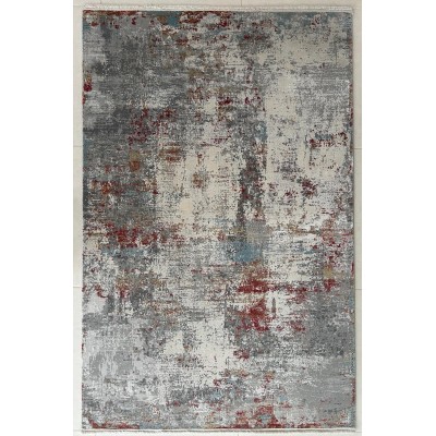 Tappeto Moderno OLIMPOS Grigio/Rubino 120x180 cm – Design Elegante per