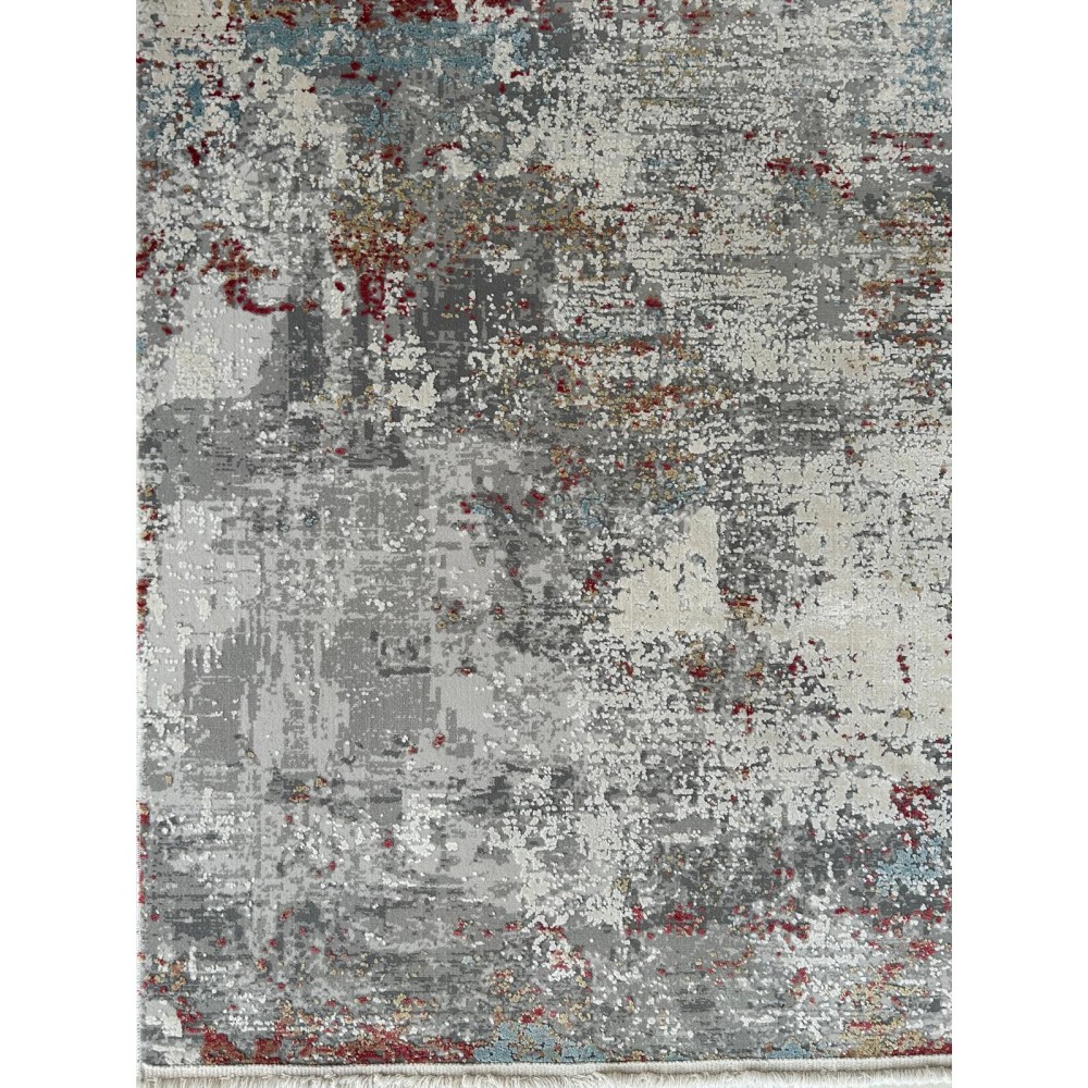 Tappeto Moderno OLIMPOS Grigio/Rubino 120x180 cm – Design Elegante per