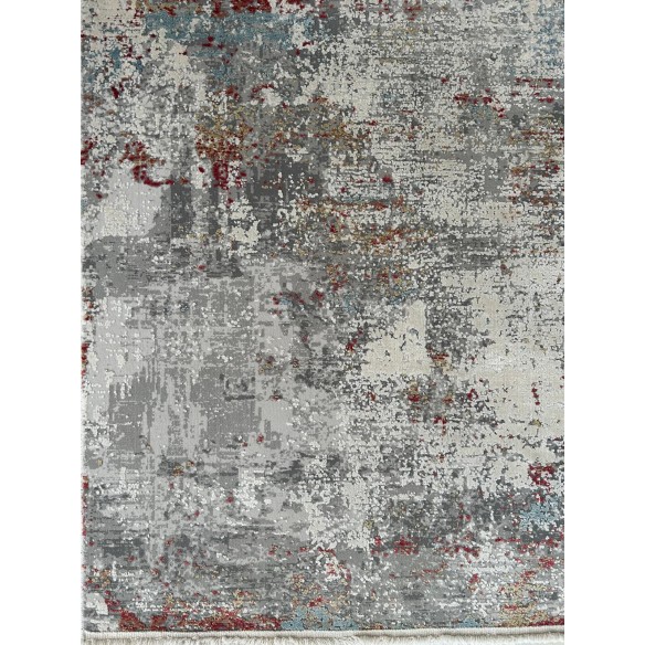 Tappeto Moderno OLIMPOS Grigio/Rubino 120x180 cm – Design Elegante per