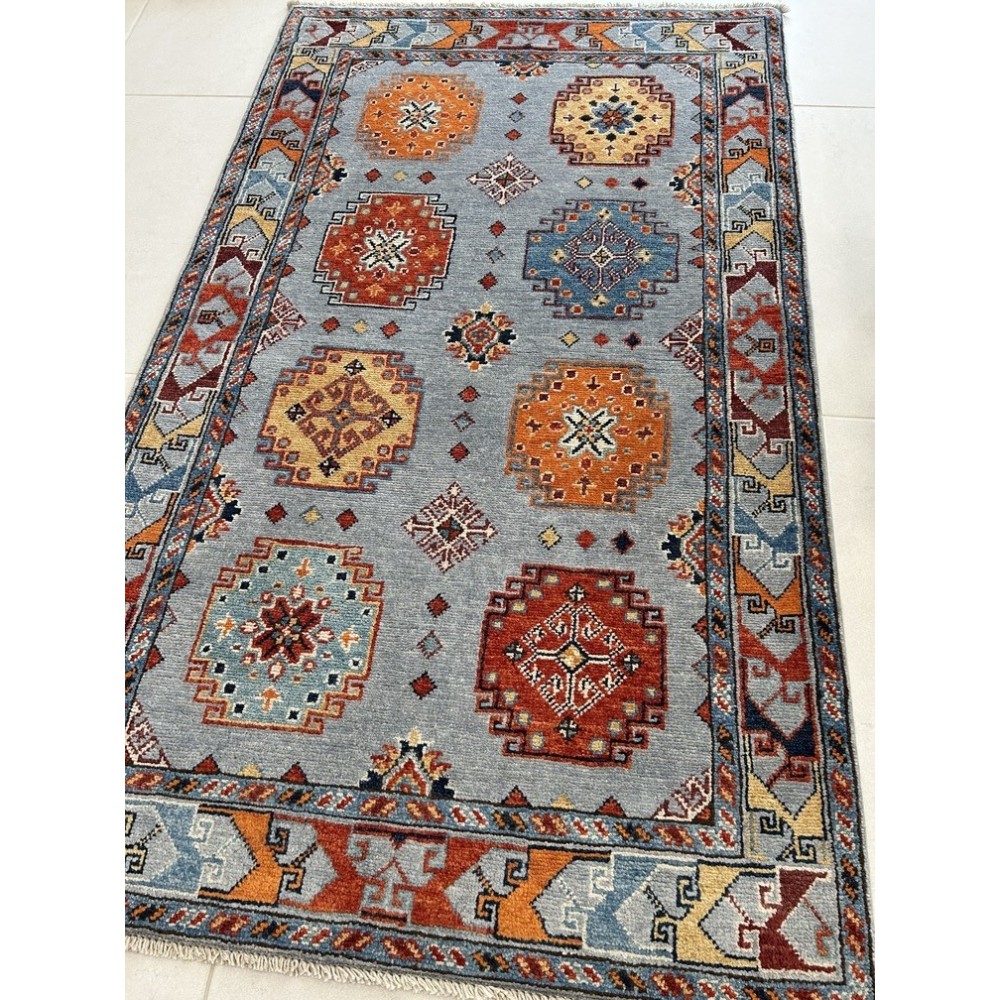 Tappeto Kazak 152x92 cm – Tappeto Orientale Geometrico di Carattere