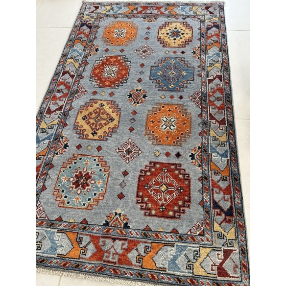 Tappeto Kazak 152x92 cm – Tappeto Orientale Geometrico di Carattere