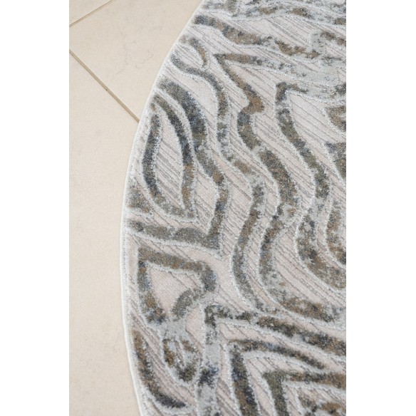 Tappeto Rotondo CASTILLA Grigio Ø160 cm – Design Moderno per Soggiorno