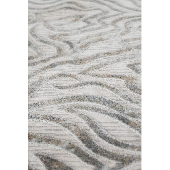 Tappeto Rotondo CASTILLA Grigio/Blue – Design Moderno per Soggiorno