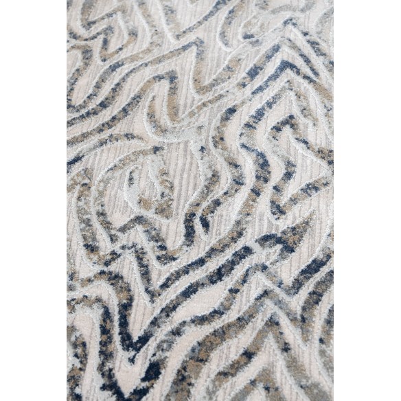 Tappeto Rotondo CASTILLA Grigio/Blue – Design Moderno per Soggiorno