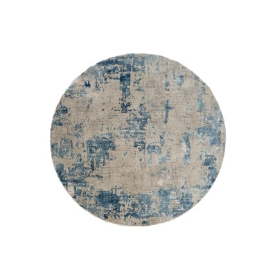 Tappeto Montreal Blue 200x200 cm Tappeto Moderno rotondo per Salotto