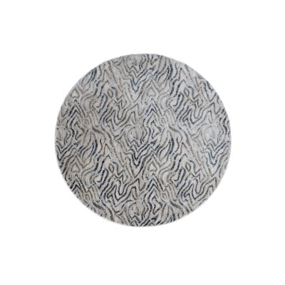 Tappeto Rotondo CASTILLA Grigio/Blue – Design Moderno per Soggiorno