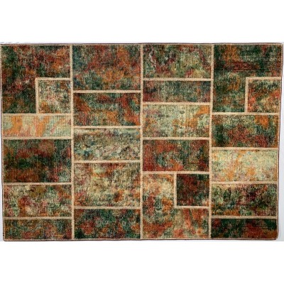 Tappeto moderno Patchwork verde misura 171x241cm