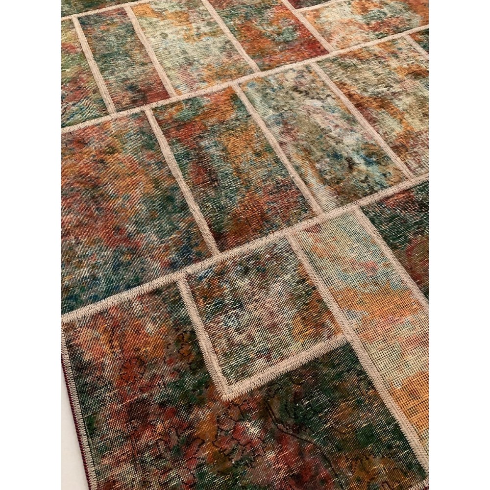 Tappeto moderno Patchwork verde misura 171x241cm