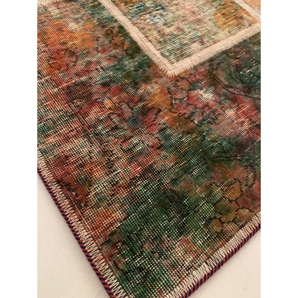 Tappeto moderno Patchwork verde misura 171x241cm