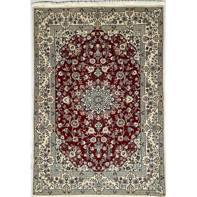 Tappeto persiano rosso Nain 6LA misura 105x148