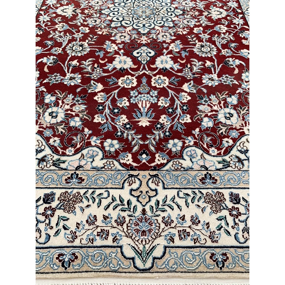 Tappeto persiano rosso Nain 6LA misura 105x148