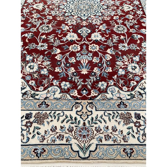 Tappeto persiano rosso Nain 6LA misura 105x148