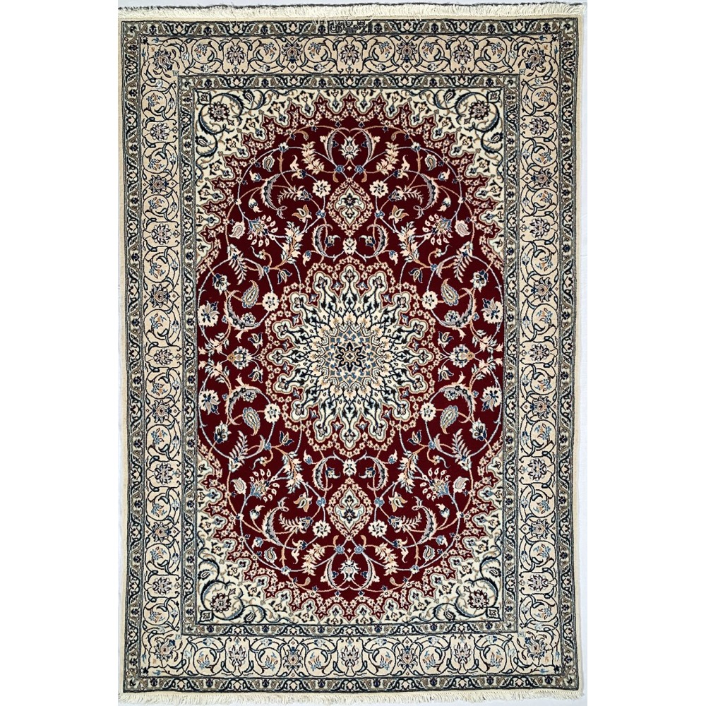 Tappeto persiano rosso Nain 6La misura 101x148