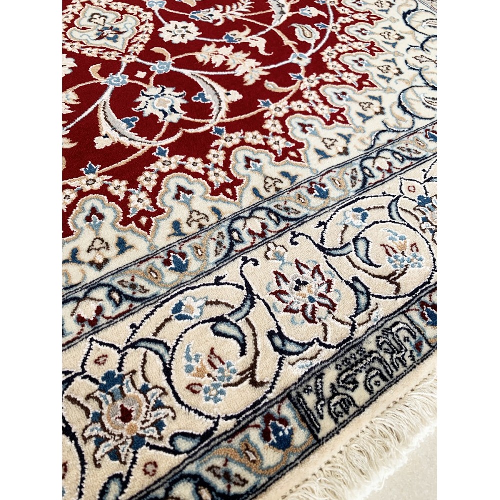 Tappeto persiano rosso Nain 6La misura 101x148