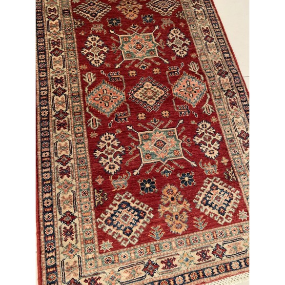 Tappeto geometrico rosso Kazak misura 157x97 cm