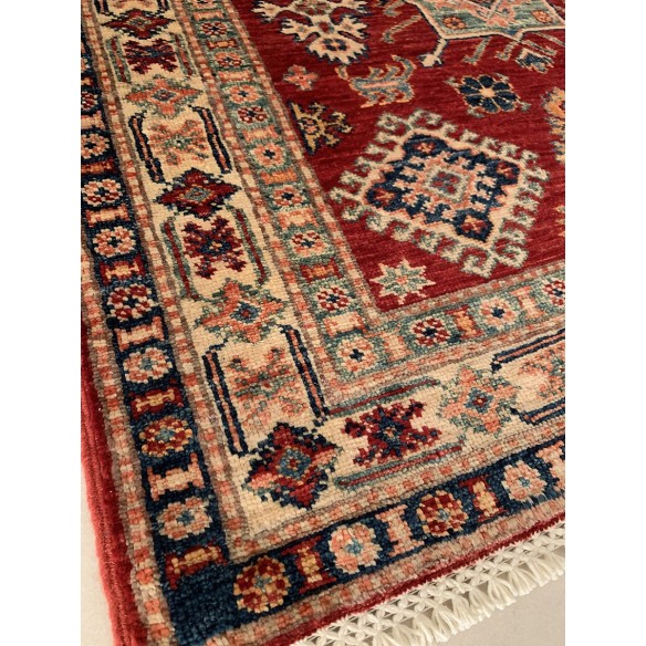 Tappeto geometrico rosso Kazak misura 157x97 cm