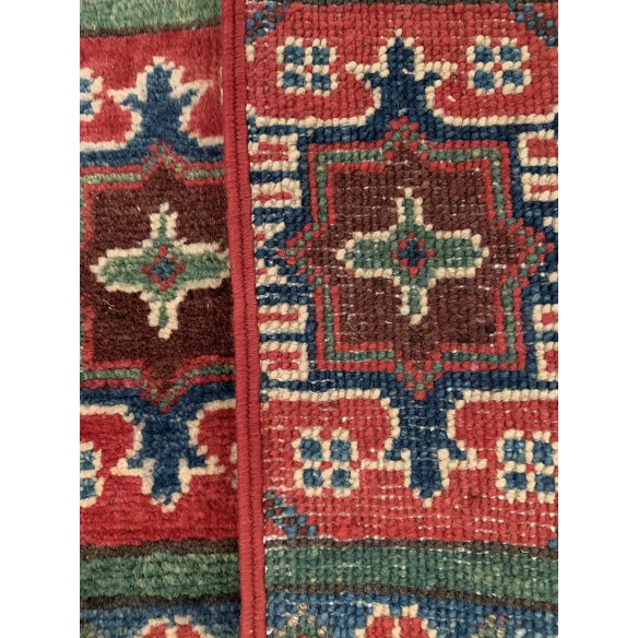 Tappeto moderno geometrico rosso Kazak misura 122x186 cm