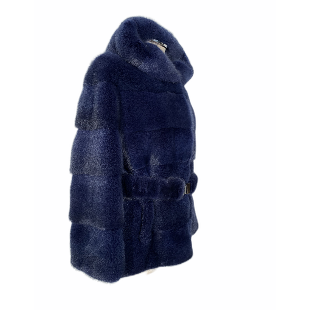 Giacca di visone blu