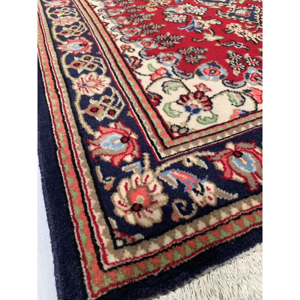 Tappeto persiano rosso Qum misura 91x133 cm