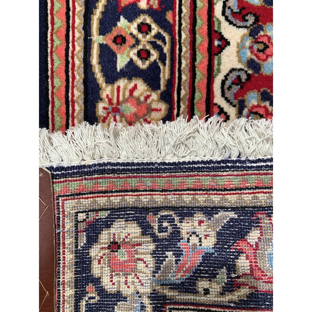 Tappeto persiano rosso Qum misura 91x133 cm