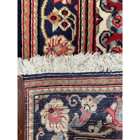 Tappeto persiano rosso Qum misura 91x133 cm