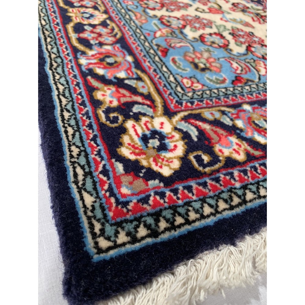 Tappeto persiano blu Qum misura 84x123 cm
