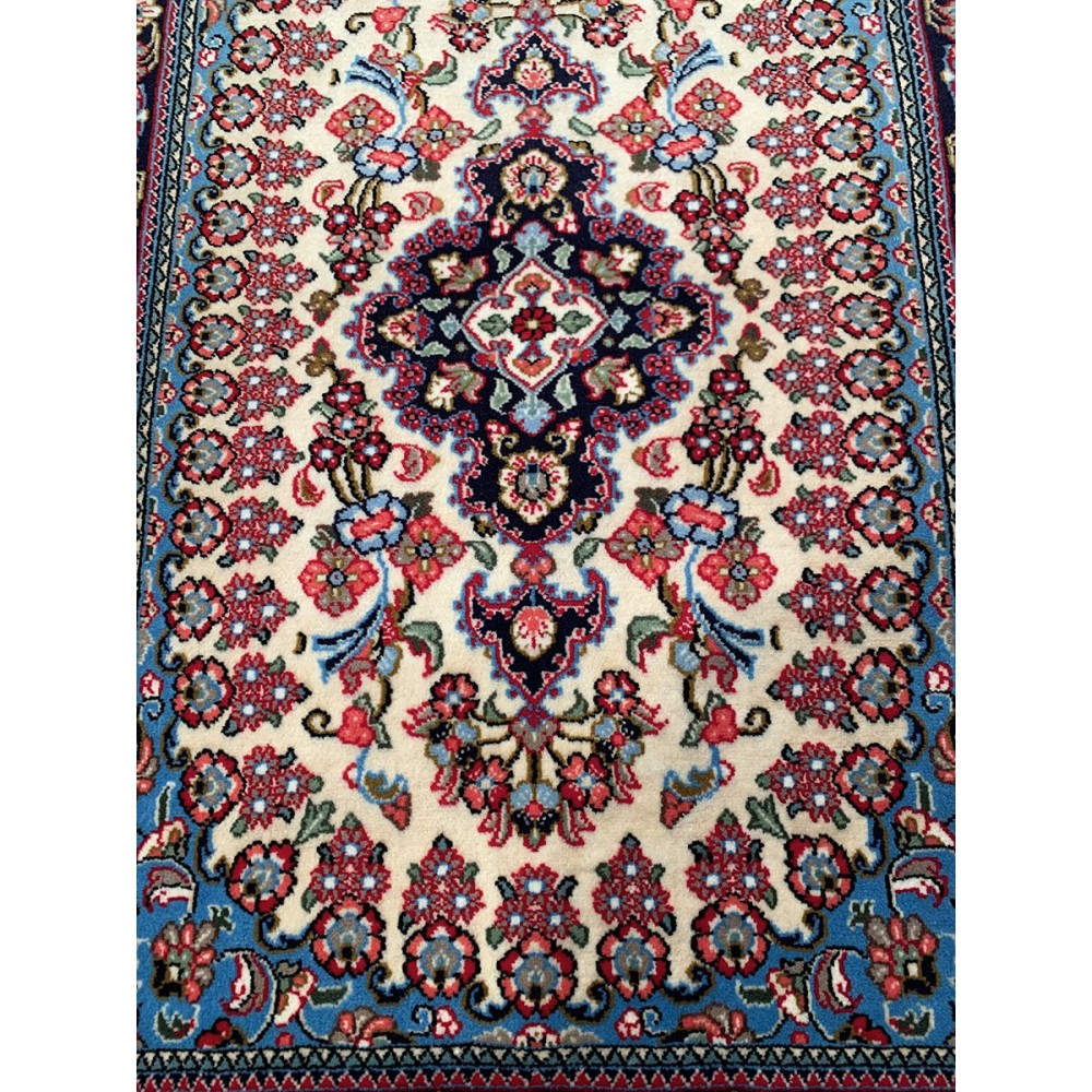 Tappeto persiano blu Qum misura 84x123 cm
