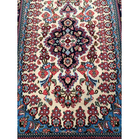 Tappeto persiano blu Qum misura 84x123 cm