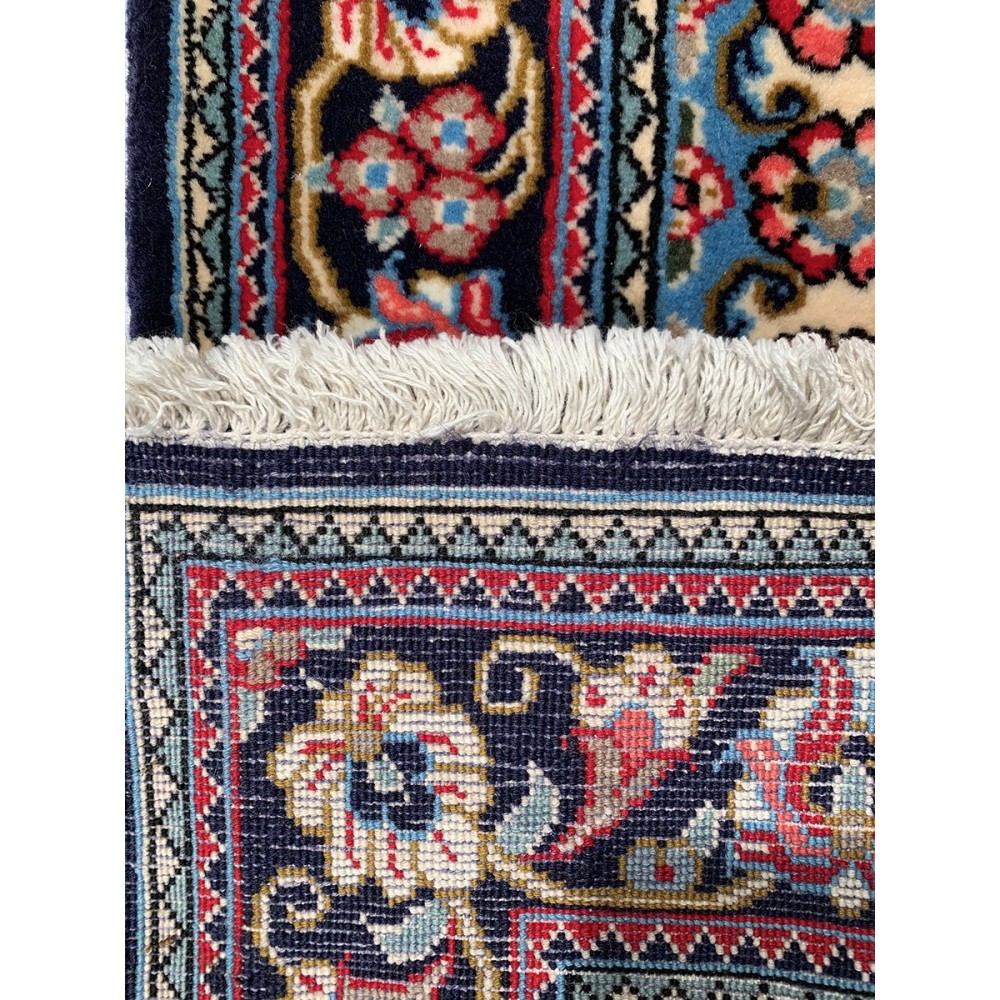 Tappeto persiano blu Qum misura 84x123 cm